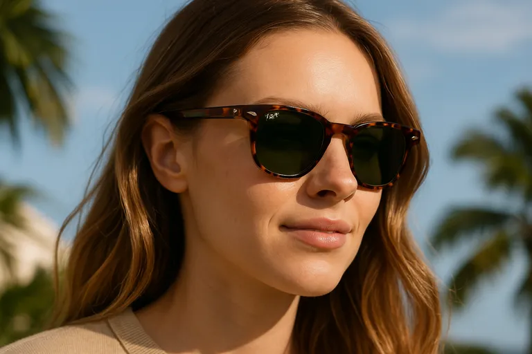 Tijdloze elegantie in de zon: Ray-ban met de iconische havana-look